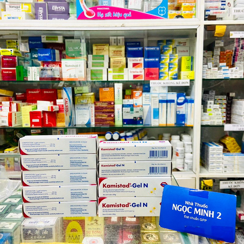 ✅  Gel bôi da nhiệt miệng Kamistad Gel N Đức 10g, nướu, lợi, nứt nẻ môi