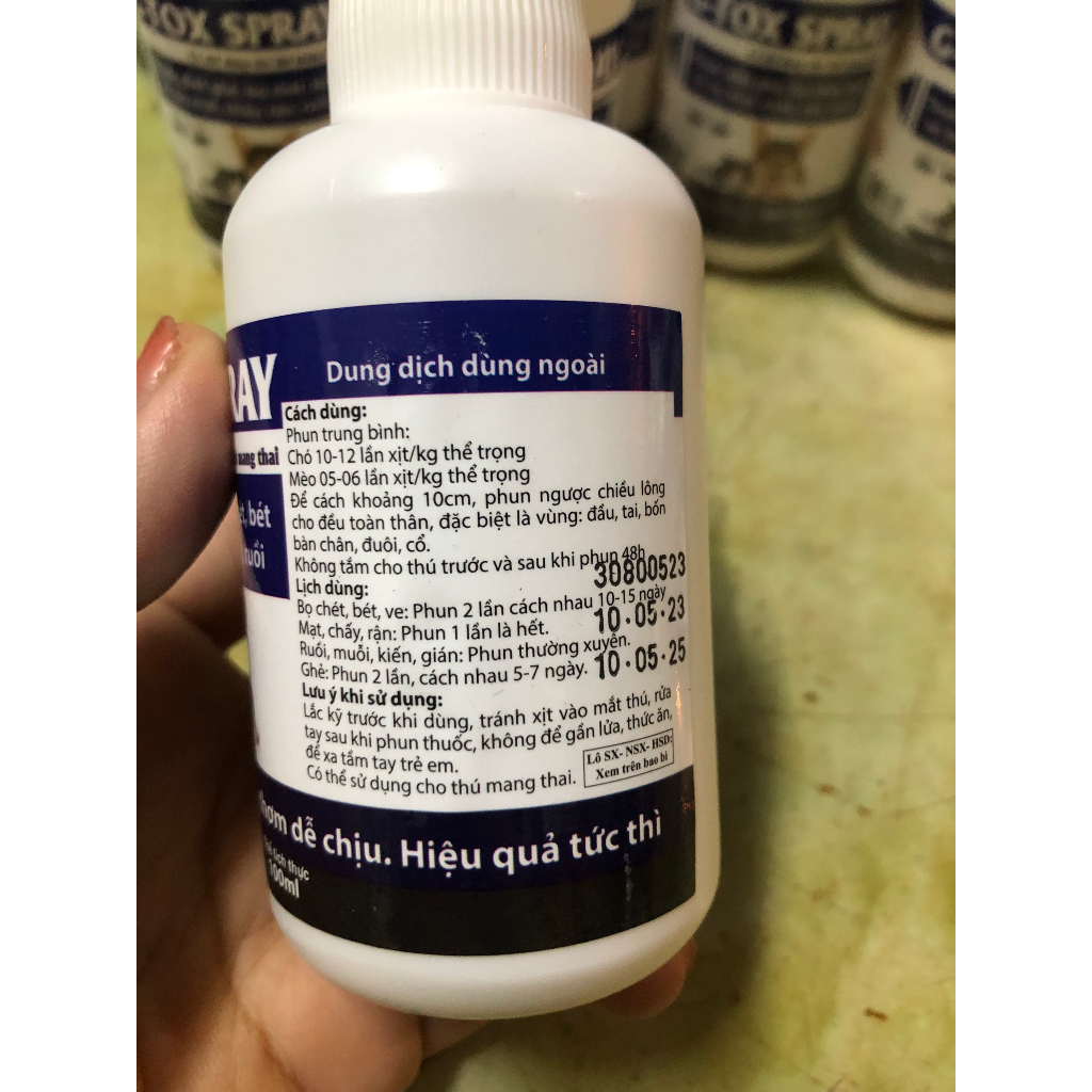 Xịt ve rân, bọ chét, ghẻ, mò mạt, ruồi