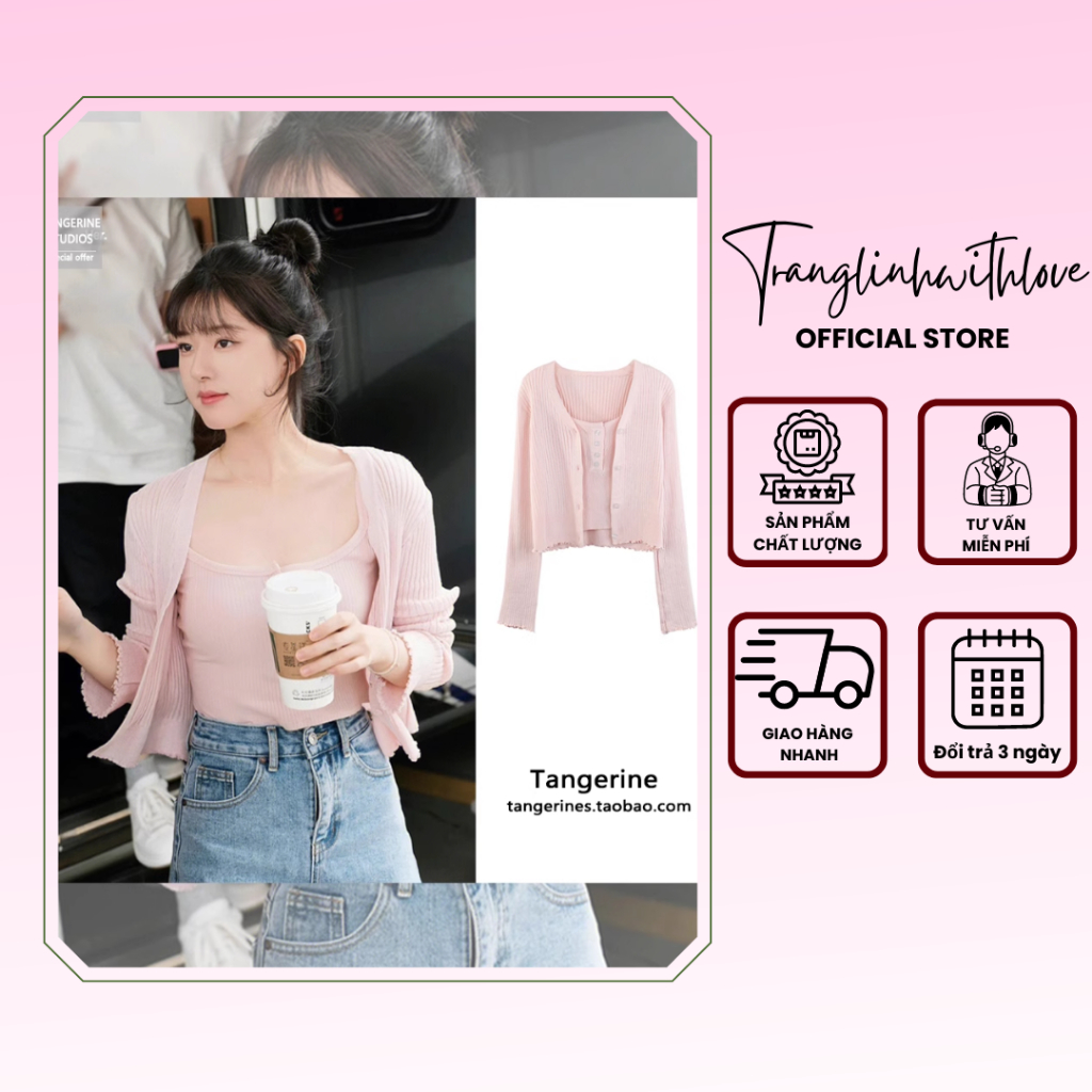 Set áo len dệt kim dài tay cho nữ Triệu Lộ tư - Tang Trĩ