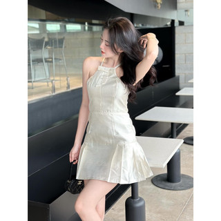 [RÁCH STORE] Đầm yếm - đính nơ - xếp li lai