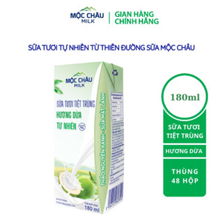 Thùng 48 hộp Sữa tươi tiệt trùng hương dừa Mộc Châu Milk (180mlx48)