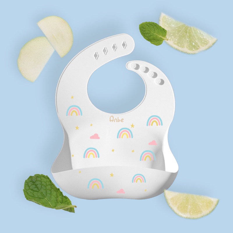 Yếm Silicon Ăn Dặm Blw Cho Bé Trai Gái Có Máng Chống Thấm ANBE VIETNAM An Toàn Chất Lượng Cao YAD02