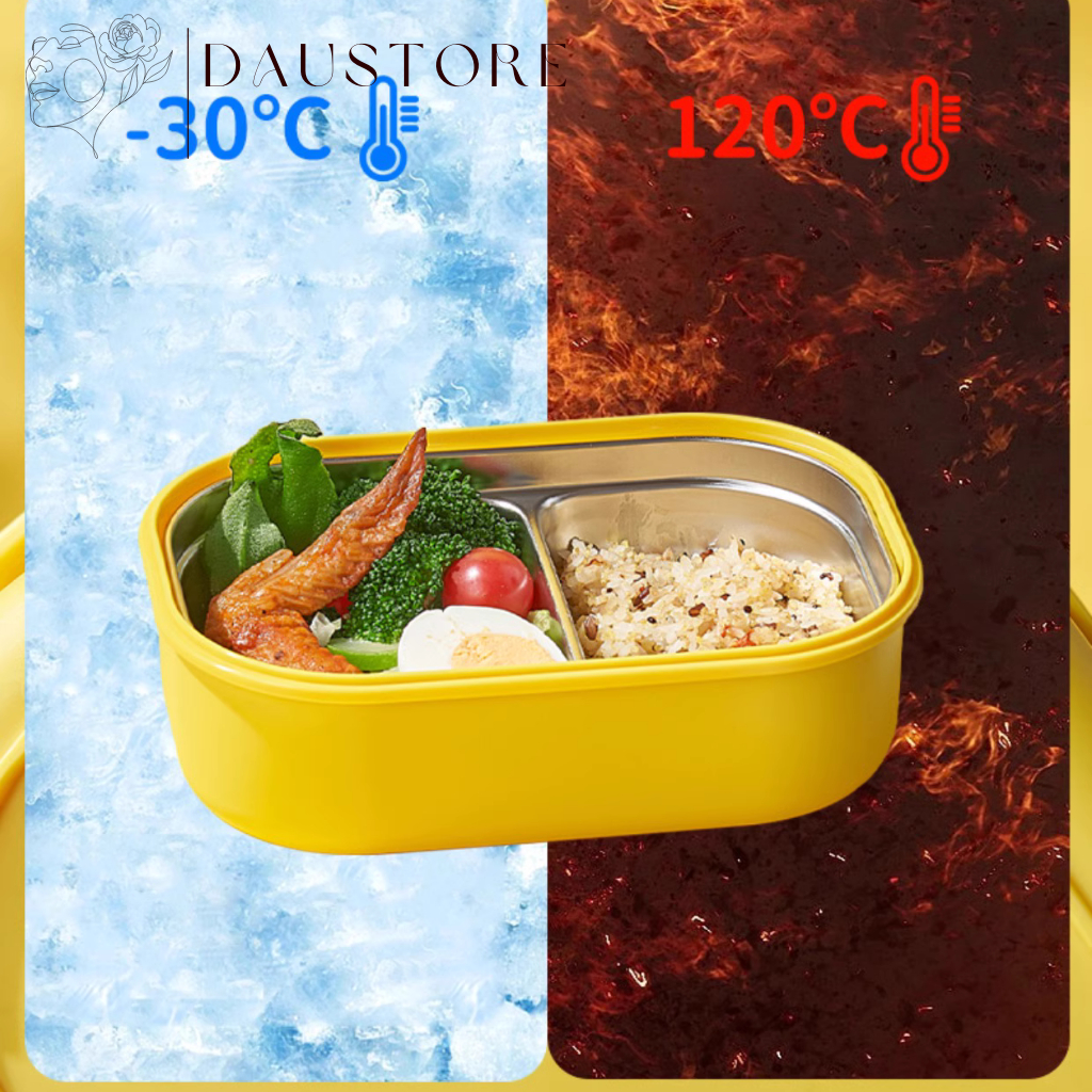 Hộp Đựng Cơm Trưa Văn Phòng Giữ Nhiệt 2 Ngăn Bằng Thép Hình Vịt Đáng Yêu 11787