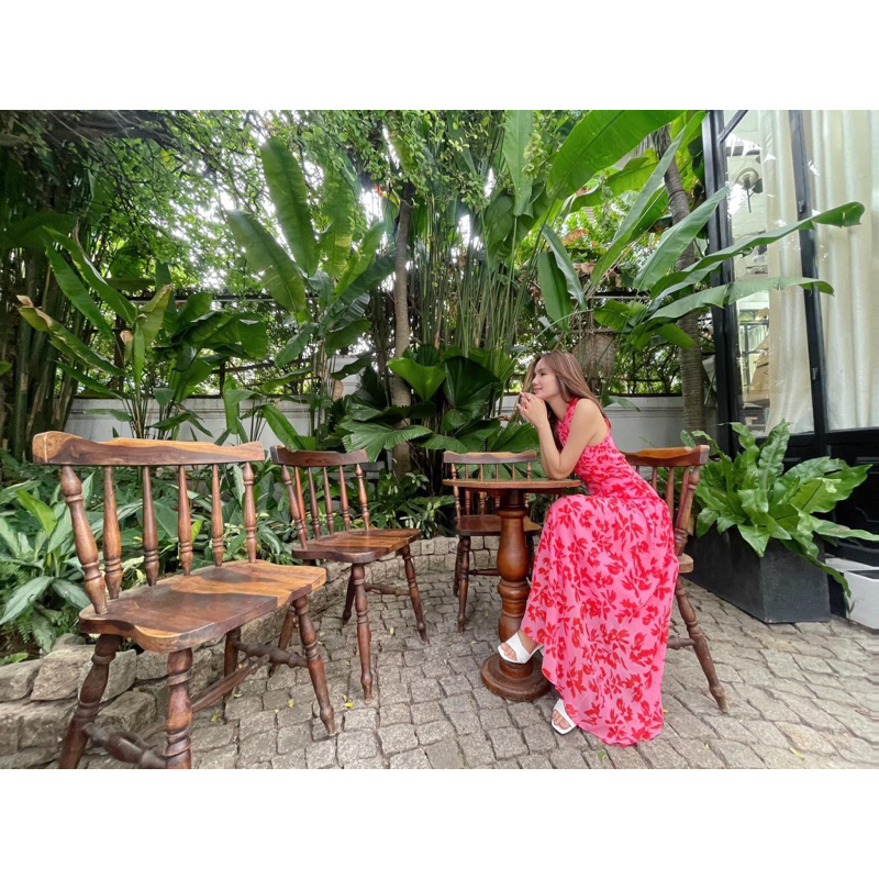 Đầm voan tơ Taylor dư xịn chuẩn xuất dư màu hoa đỏ