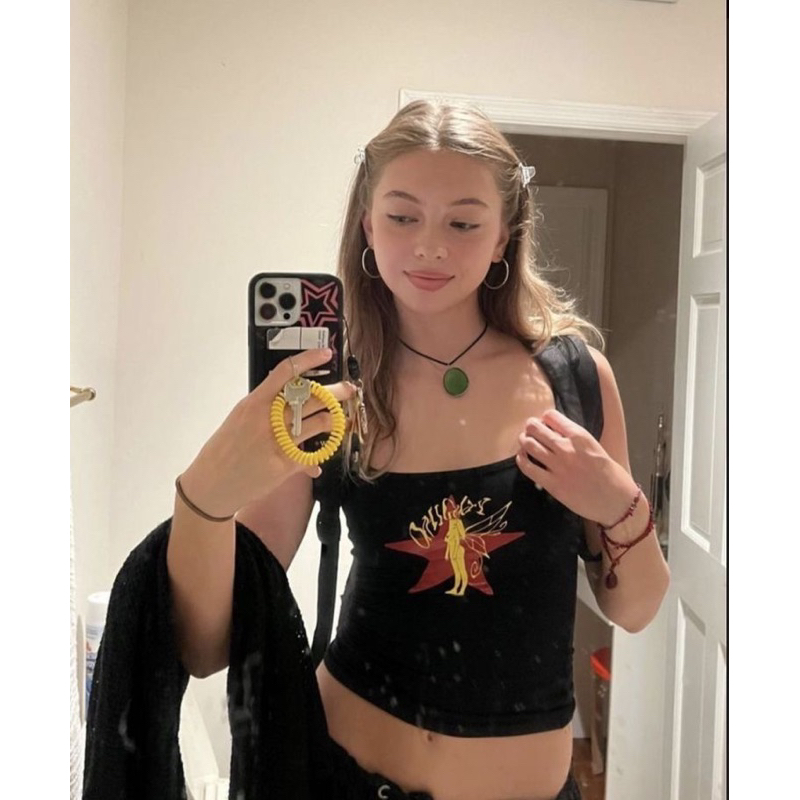 🎱🎬🖤 babytee y2k 2hand thrift màu đen