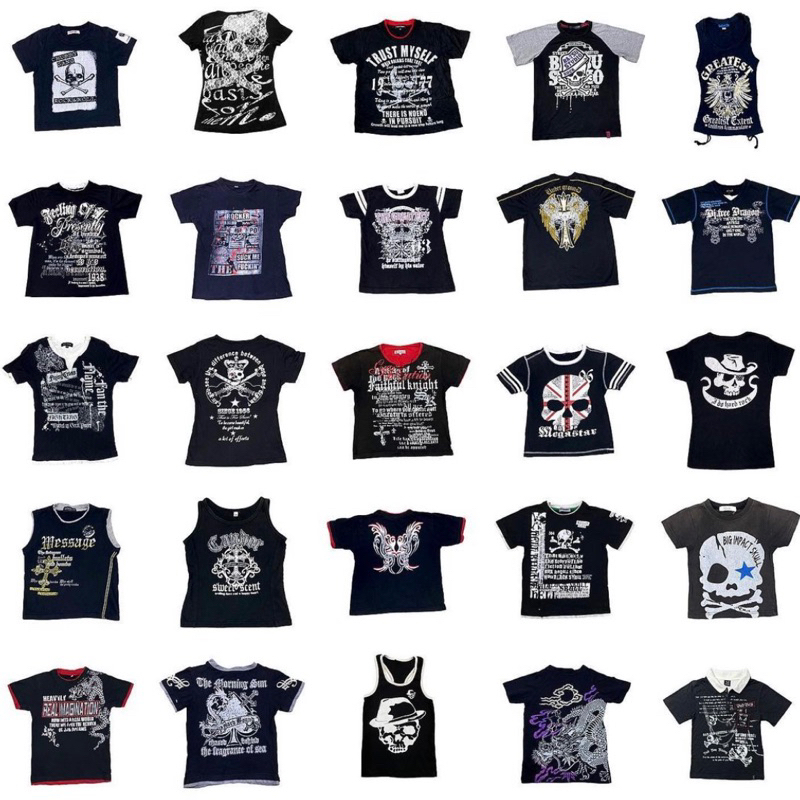 🎱🎬🖤 babytee y2k 2hand thrift màu đen