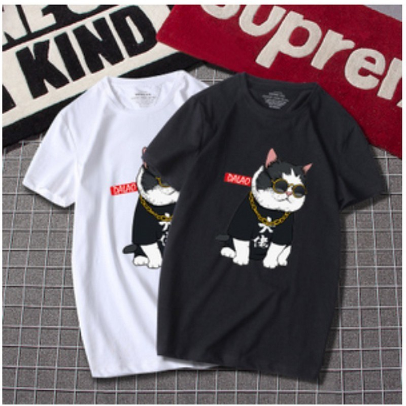 Bộ Thể Thao Nam, Quần Áo Nam Hè. Chất Thun Co Dãn, Mềm, Mịn, Thoáng Mát, In Hình Mèo Ngộ Nghĩnh, Phong Cách, Thời Trang