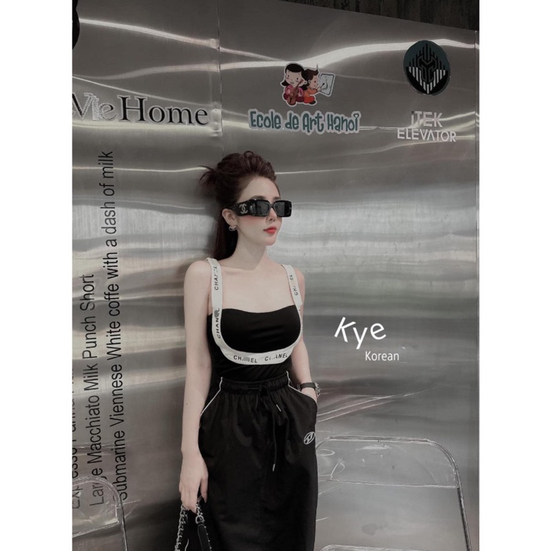 ÁO HAI DÂY VIỀN CHỮ MIX GÌ CŨNG XINH