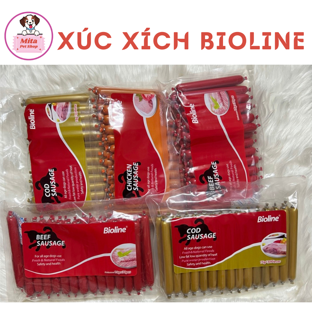 Xúc Xích BIOLINE Cho Chó, Mèo, Hamster - Túi 30 cây