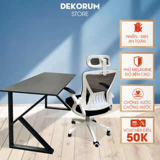 Bàn làm việc chữ U K Z Dekorum mặt gỗ MDF, chân sắt sơn tĩnh điện, bàn học, văn phòng, gaming hiện đại - DKRB003