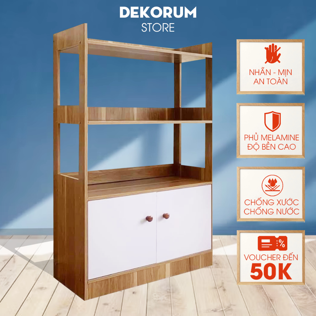 Tủ gỗ, tủ lò vi sóng đa năng Dekorum gỗ MDF chống xước chống nước an toàn, nội thất lắp ráp - DKRT009