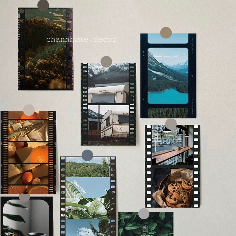 #1 Tranh dán tường postcard trang trí bàn phòng, poster ảnh thiệp decor chụp hình tặng sticker hình dán Chanhhomedecor