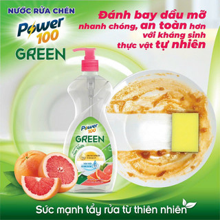 Nước rửa chén bưởi tây green750g -power 100