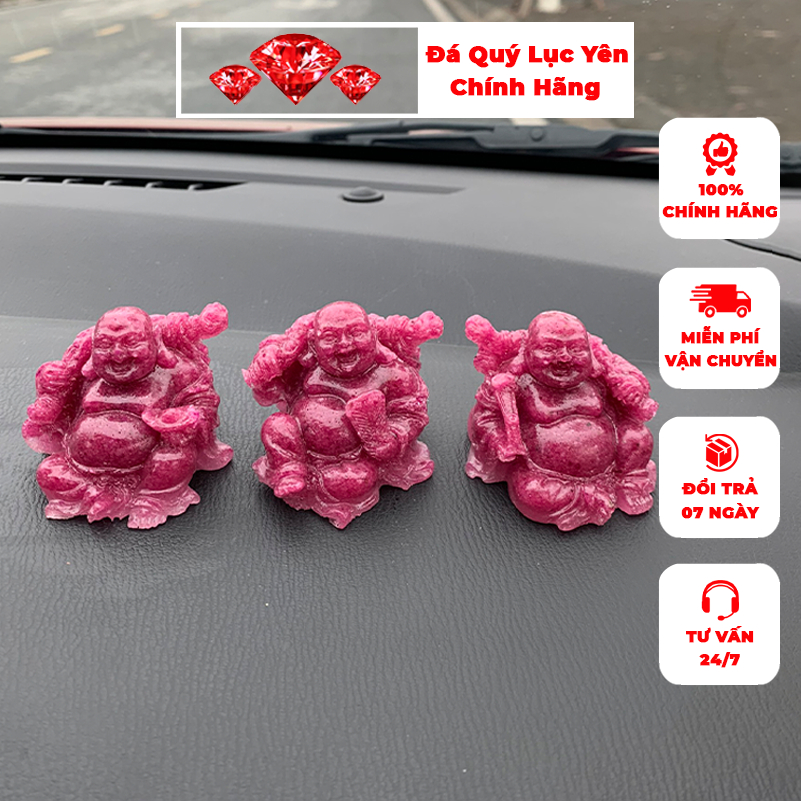 Tượng phật KHAI TUYEN đá ruby mắt tôm tự nhiên đúc keo cao cấp, bảo hành trọn đời
