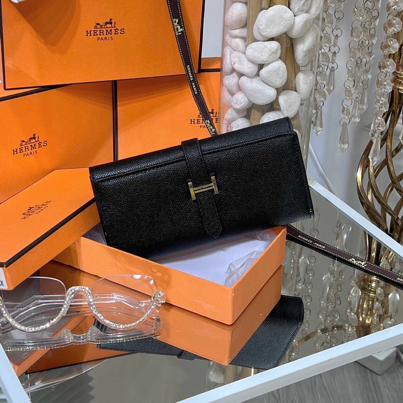 Ví cầm tay hm khoá chữ H xịn sò có hộp 20cm