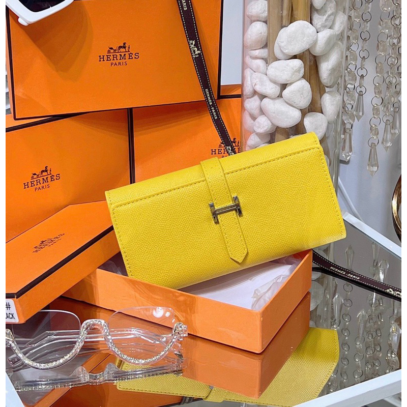 Ví cầm tay hm khoá chữ H xịn sò có hộp 20cm