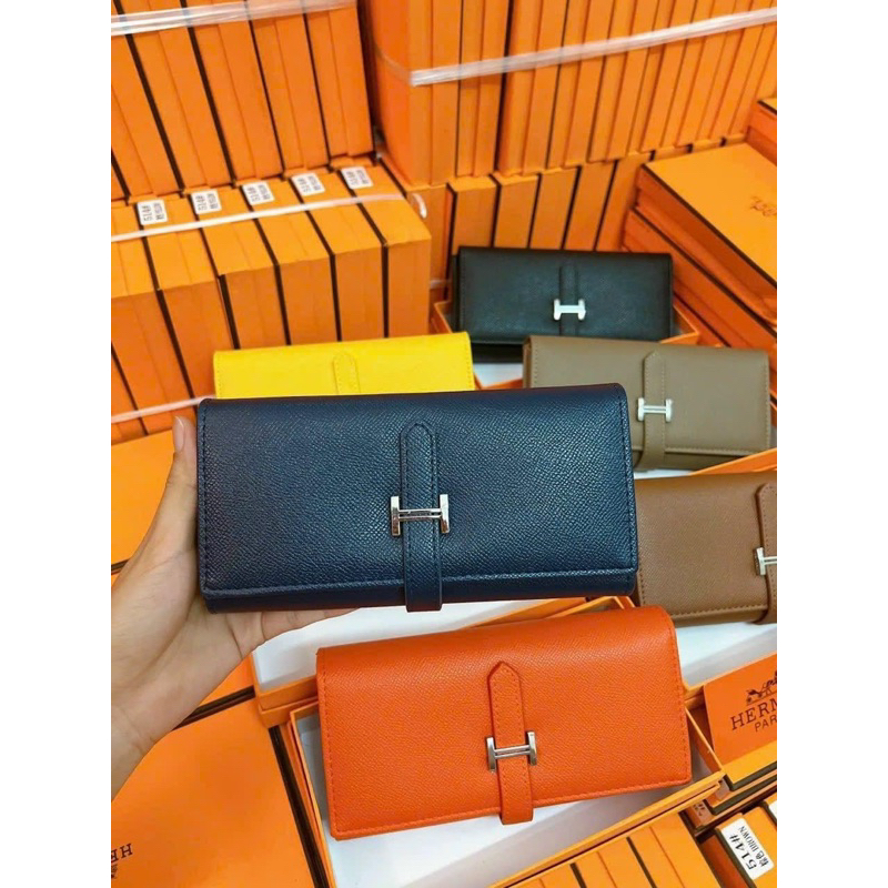 Ví cầm tay hm khoá chữ H xịn sò có hộp 20cm