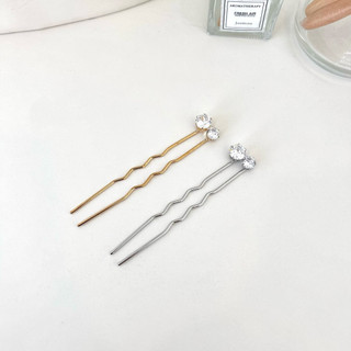 Trâm cài tóc dáng chữ U đính đá Modleaf Simple cubic stick Hàn Quốc