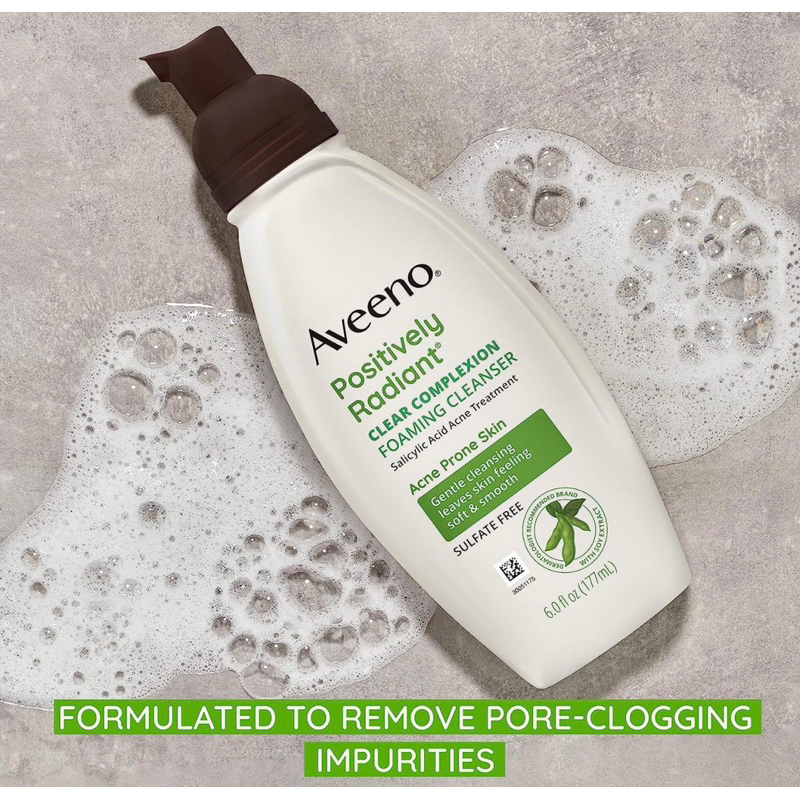 Sửa rửa mặt tạo bọt  Aveeno Clear Complexion Foaming 177ml của Mỹ