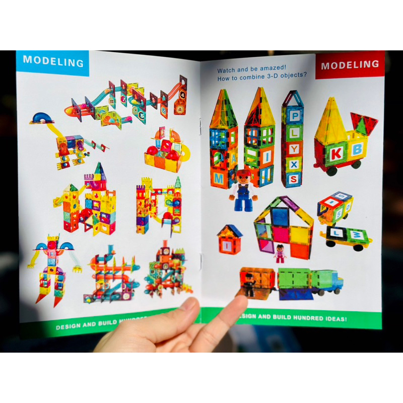 💥 Bộ đồ chơi xếp hình nam châm miếng ghép từ tính trong suốt Magnetic Tiles 78pcs chi tiết tòa nhà, lâu đài