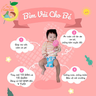 Thanh lý [1 QUẦN+2 LÓT] Bộ bỉm vải, tã vải Babu Nature Chống tràn, Chống hăm, Siêu thấm hút Cho bé sơ sinh, bé trai