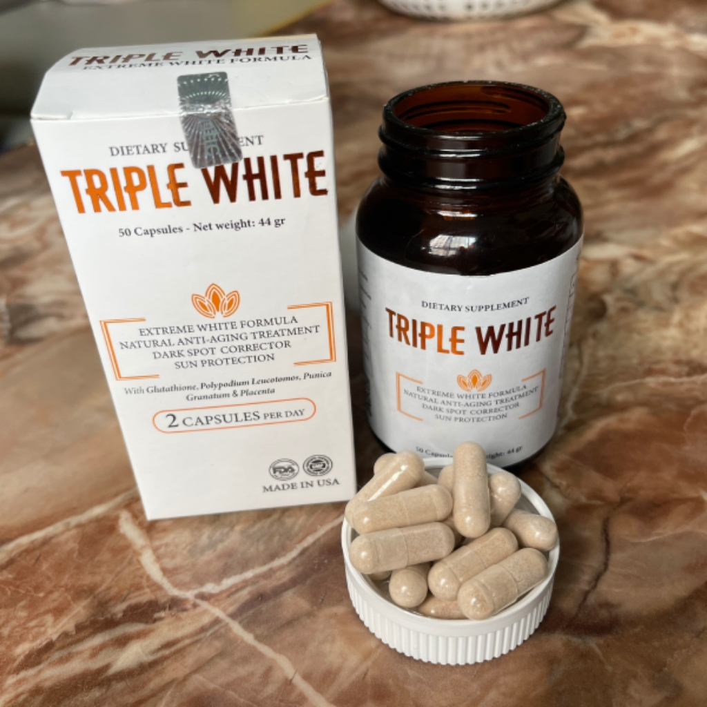 Viên Uống Triple White - Viên Uống Trắng Da Glutathion 1200mg của Mỹ chống nắng, đẹp da, giảm thâm nám