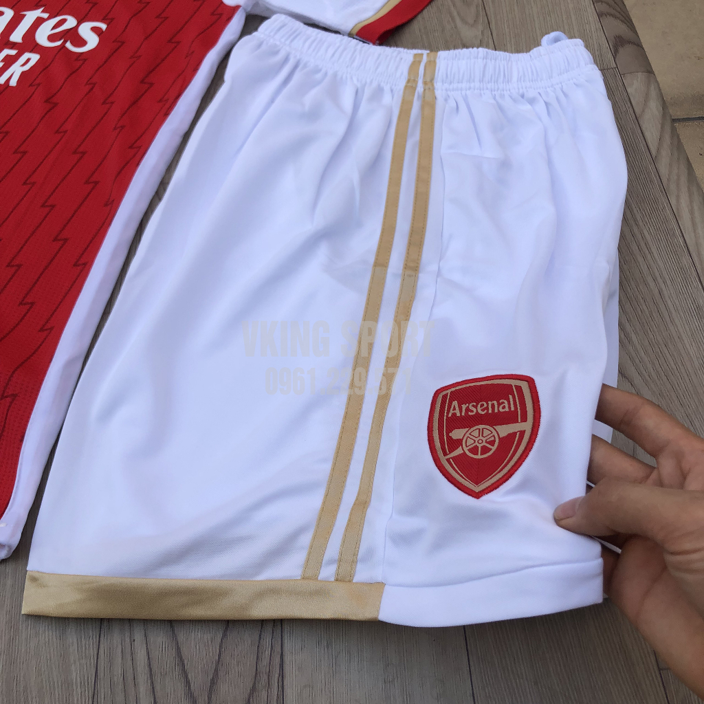 Bộ Quần Áo Bóng Đá Arsenal 2023 Sân Nhà Màu Đỏ Vải Thái Có In Tên Số Theo Yêu Cầu