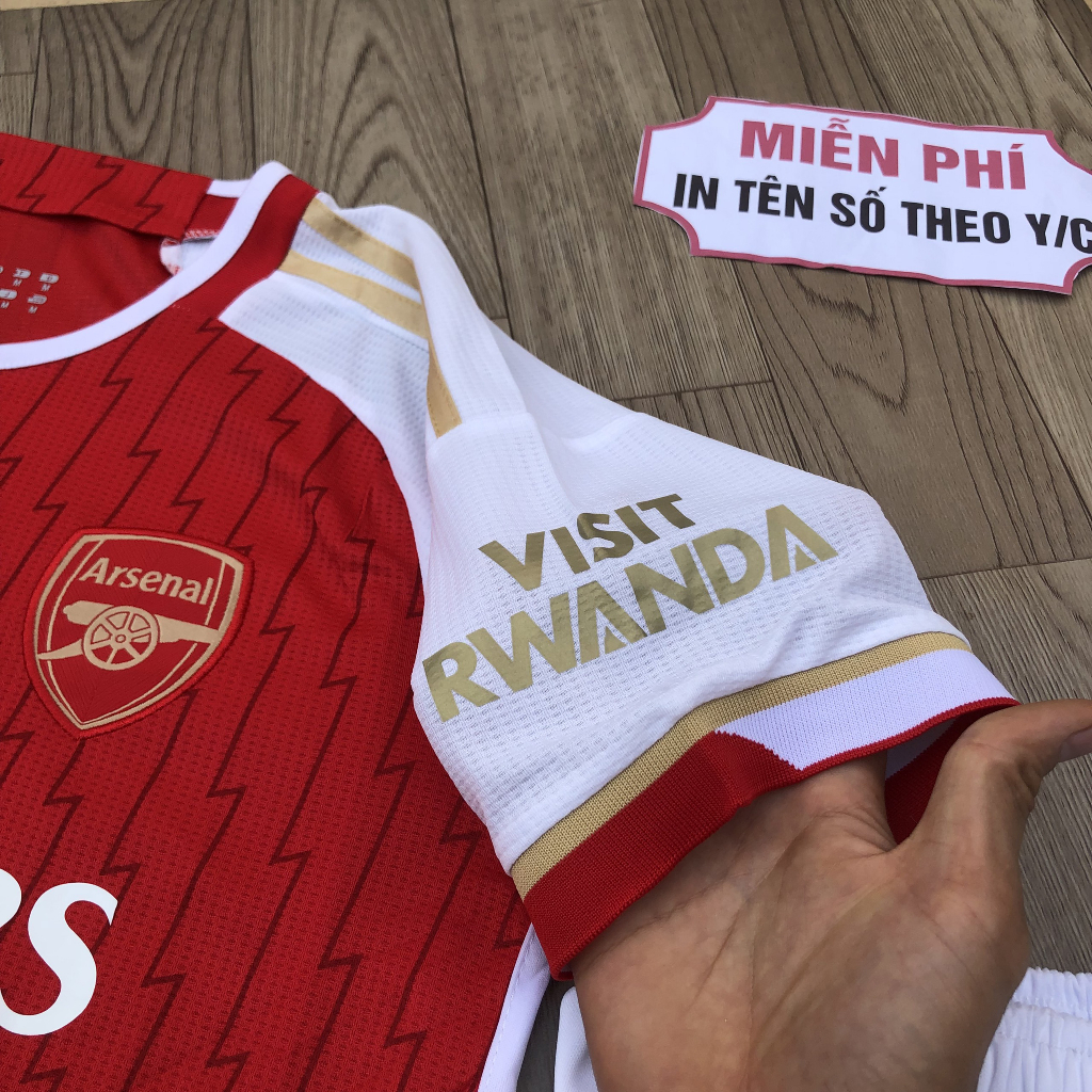 Bộ Quần Áo Bóng Đá Arsenal 2023 Sân Nhà Màu Đỏ Vải Thái Có In Tên Số Theo Yêu Cầu