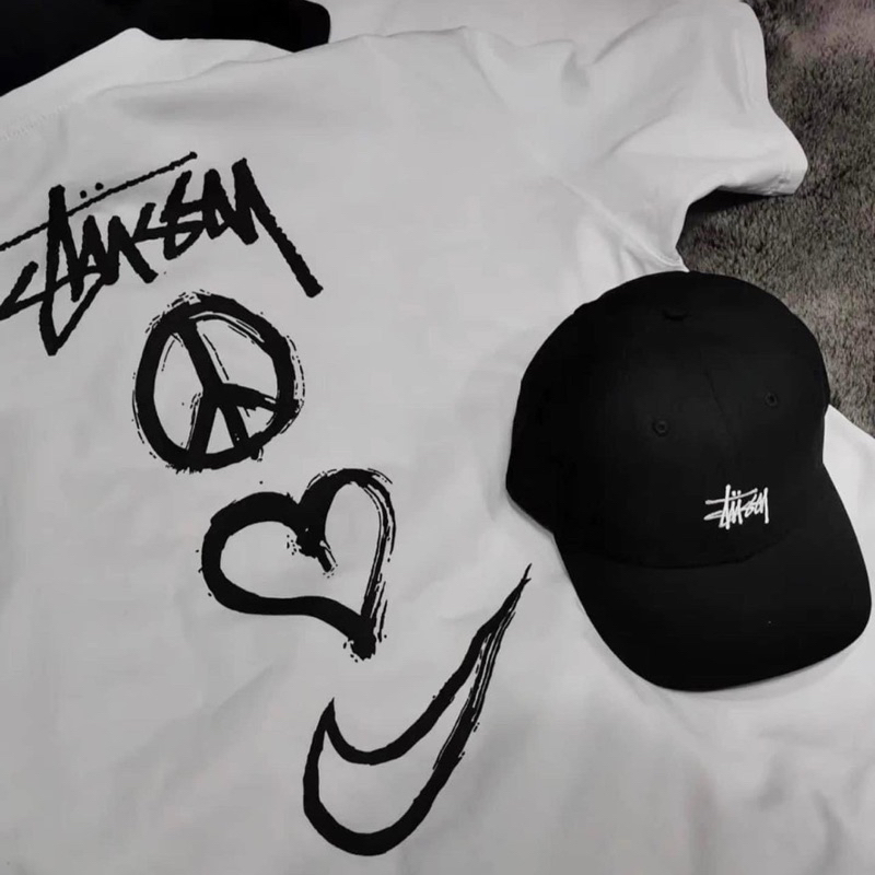 Áo Thun Nam Nữ StussyxNike Cotton Co Giãn 2 Chiều Form Unisex Cổ Tròn