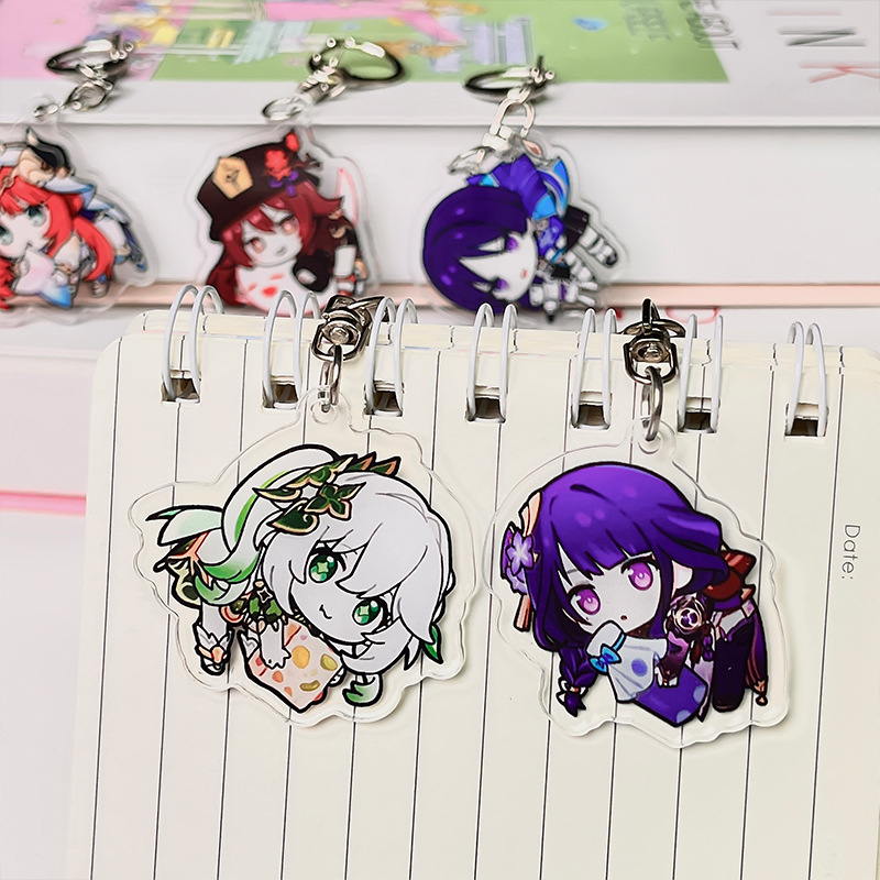 Móc khóa mica acrylic game Genshin Impact in 2 mặt chibi anime nhân vật dễ thương xinh xắn siêu rẻ
