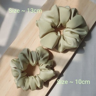 Dây cột tóc Scrunchies handmade vải lụa Ngọc Trai mềm mịn