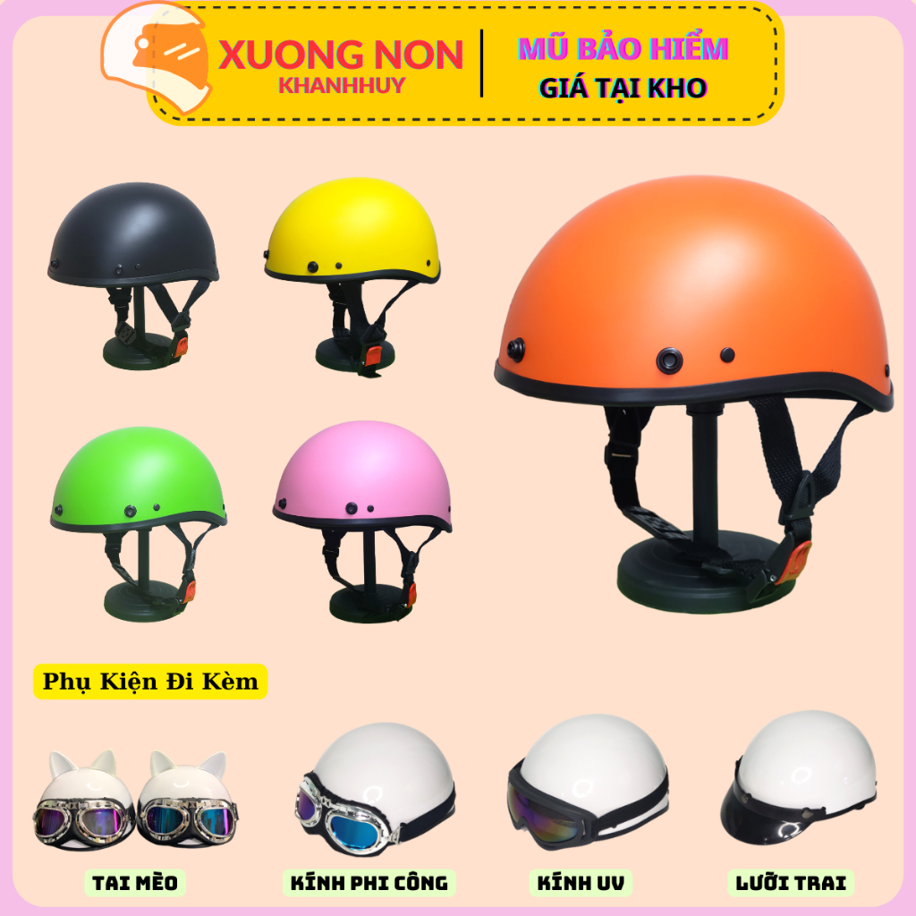 Mũ Bảo Hiểm HaliTrơn - Sơn Mờ 18 Màu Như Hình.BẢO HÀNH 12 THÁNG