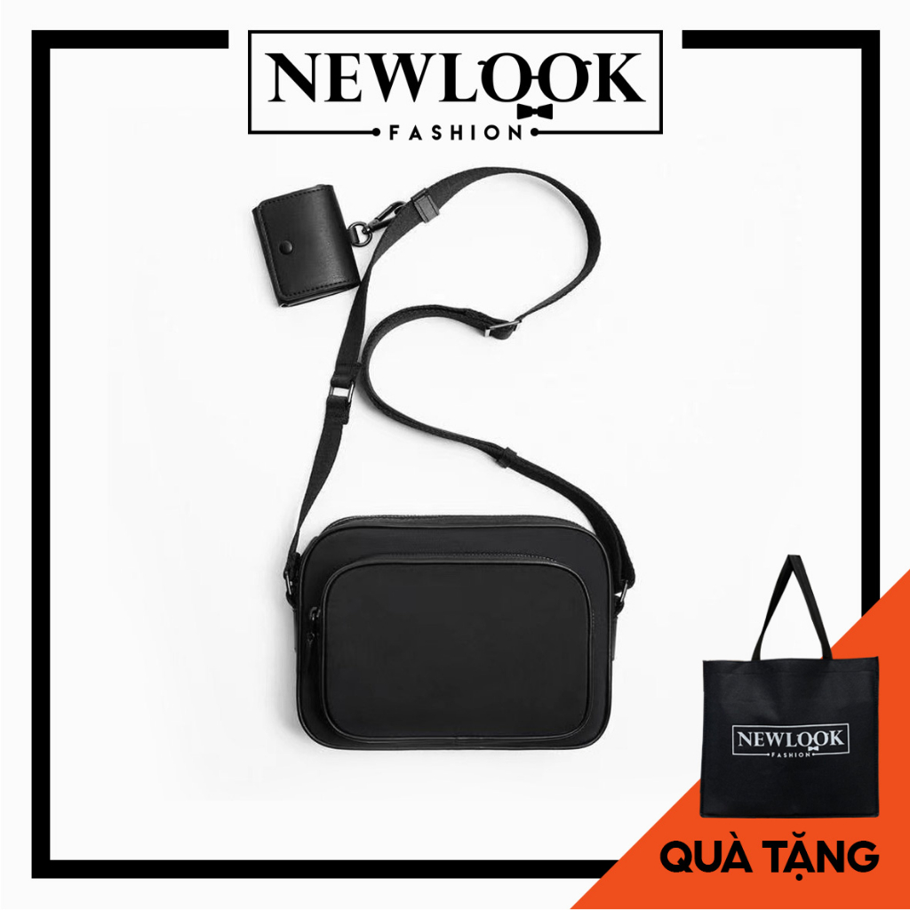 ★ TÚI ĐEO CHÉO VẢI DÙ ZR MÀU TRƠN KÈM TÚI CON ĐỰNG AIRPODS ( 22 x 14 x 5cm )
