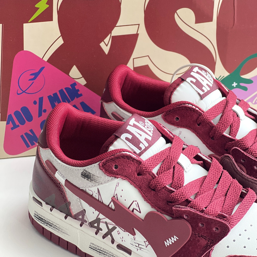 Giày Unisex Cat & Sofa 4444X Burgundy AC268 Màu Đỏ Mận | PiuPiu Authentic