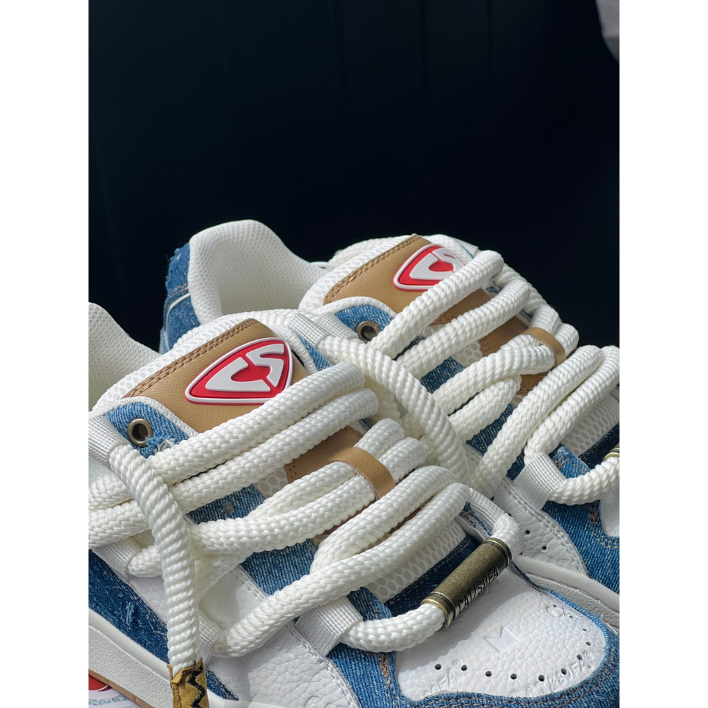 Giày Sneaker Cat & Sofa Dread Locks Denim  màu Trắng Jean | PiuPiu Authentic