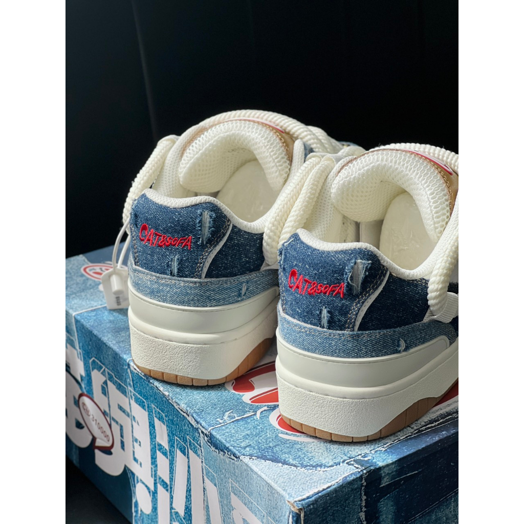 Giày Sneaker Cat & Sofa Dread Locks Denim  màu Trắng Jean | PiuPiu Authentic