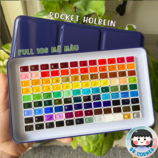 [BB Corner] Pocket Màu nước Họa sĩ Holbein full 108 màu | Set tông nóng / lạnh 0.5ml-1ml