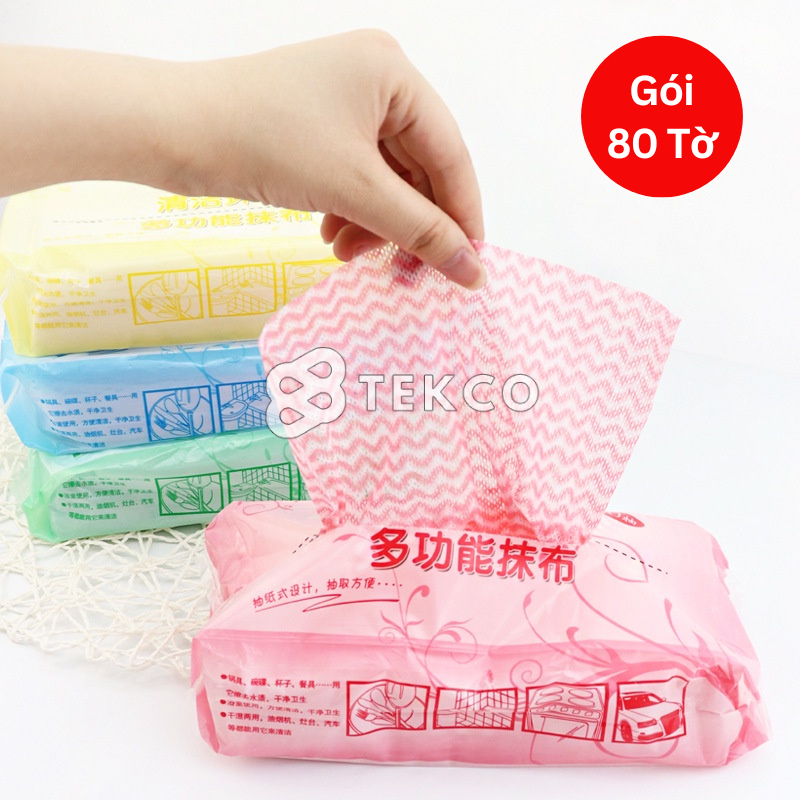 Gói 80 Khăn Rút Lau Chùi Bếp, Bàn Ăn, Vết Bẩn Đa Năng - Khăn Lau Chùi Vết Bẩn Đa Năng Có Thể Tái Sử Dụng
