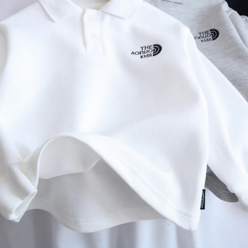 Áo polo dài tay cho bé trai bé gái mặc thu đông chất nỉ da cá ấm áp hàng may kỹ cao cấp Gukka AL002