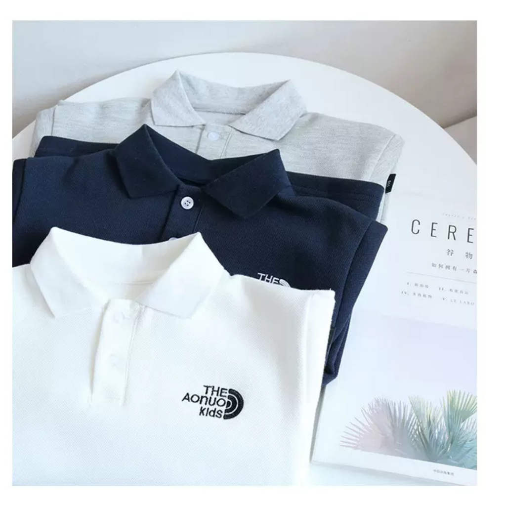 Áo polo dài tay cho bé trai bé gái mặc thu đông chất nỉ da cá ấm áp hàng may kỹ cao cấp Gukka AL002