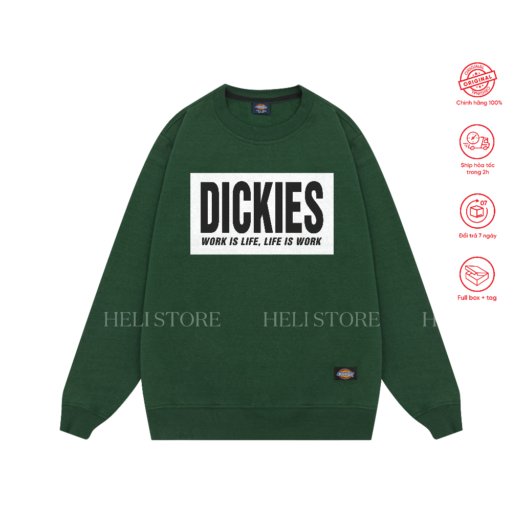 Áo sweater Nỉ Rêu Nam Nữ  Dickies chính hãng