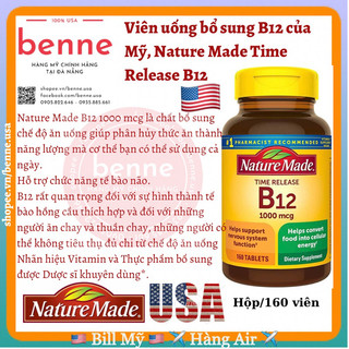 [🇺🇸 Bill Mỹ] Viên uống Vitamin B12 1000mcg Nature Made của Mỹ