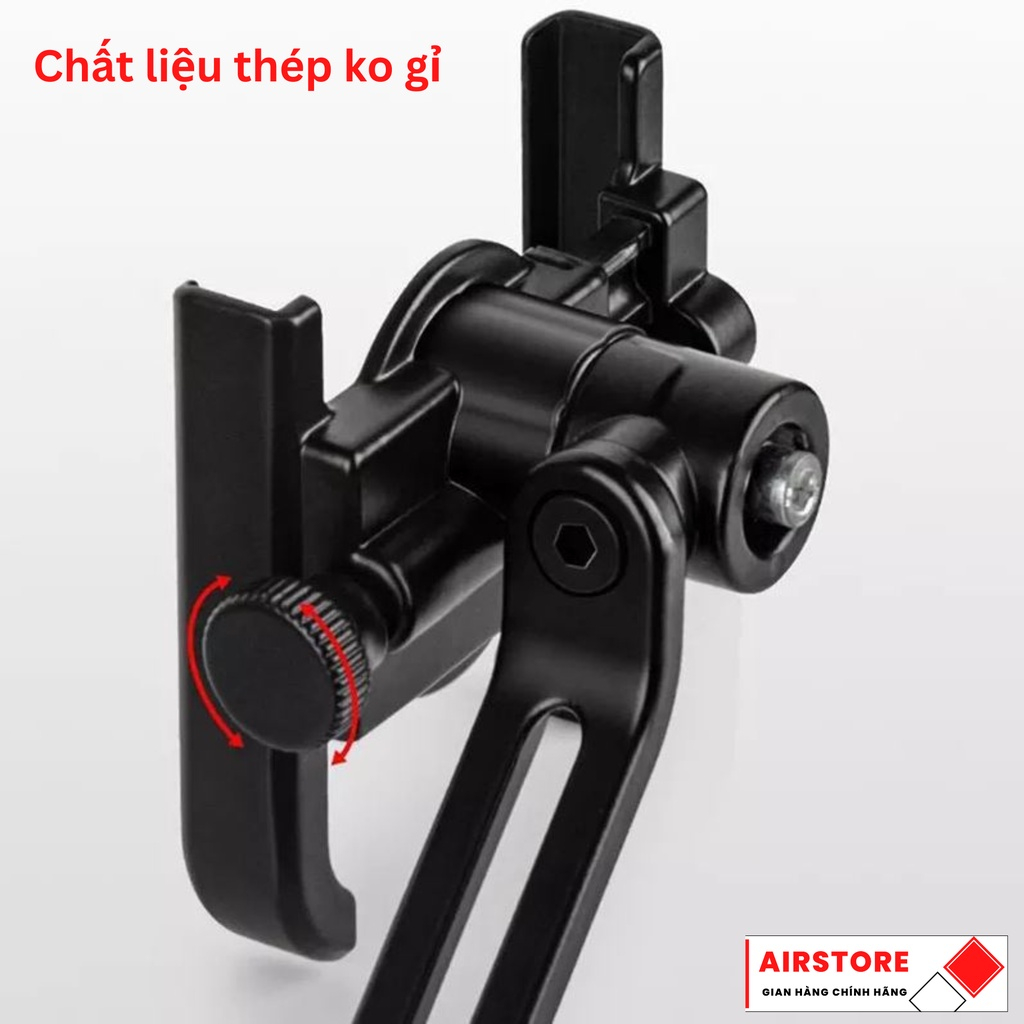 Gía Đỡ - Kẹp Điện Thoại XM02 Chất Liệu Thép Không Gỉ Có Thể Gắn Gương Trái , Gương Phải Xe Máy Đều Được
