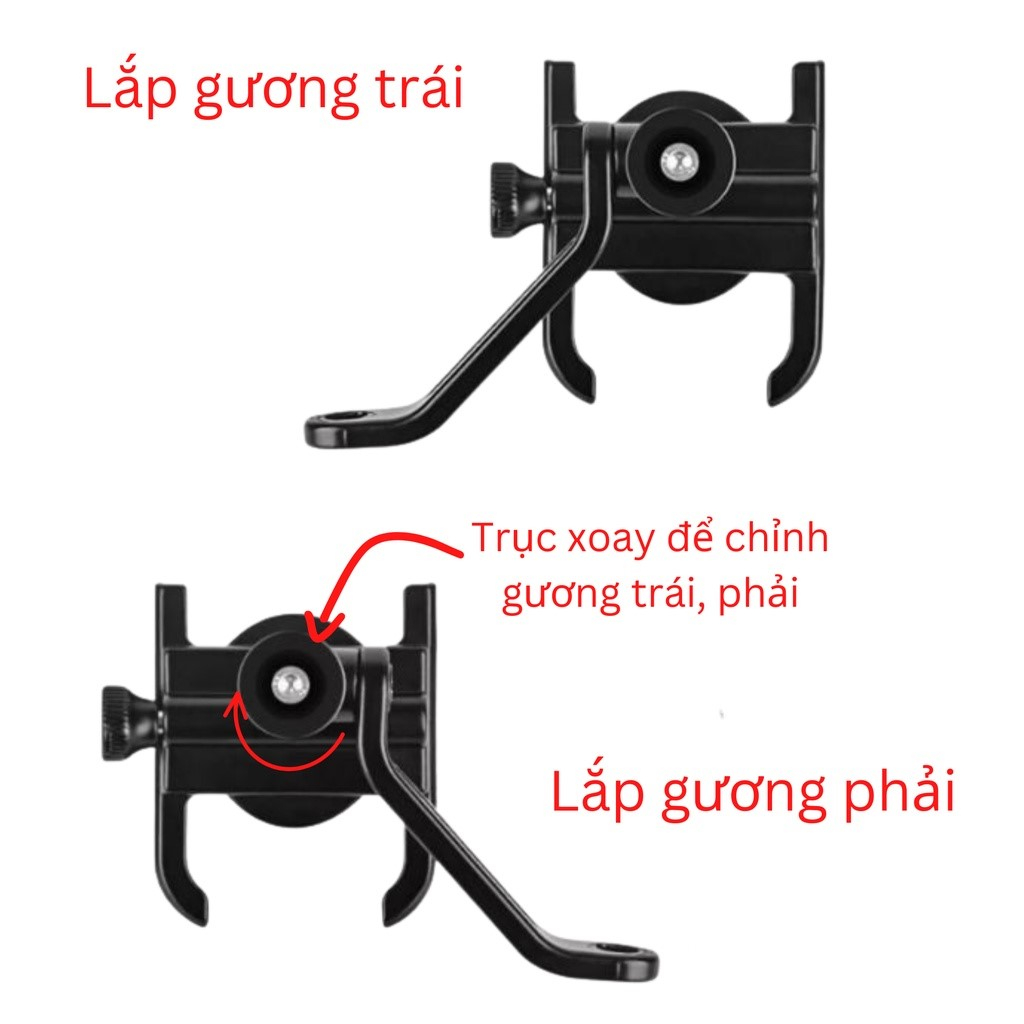 Gía Đỡ - Kẹp Điện Thoại XM02 Chất Liệu Thép Không Gỉ Có Thể Gắn Gương Trái , Gương Phải Xe Máy Đều Được
