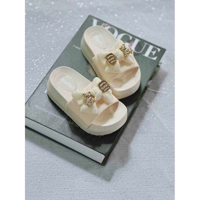 dép bánh mỳ nơ gấu cao 4,5cm