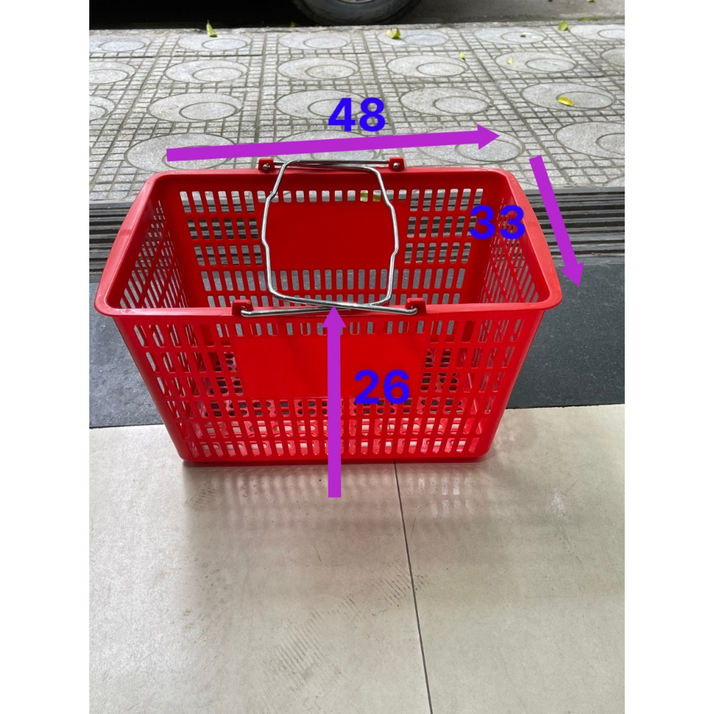 Giỏ xách tay siêu thị quai Inox