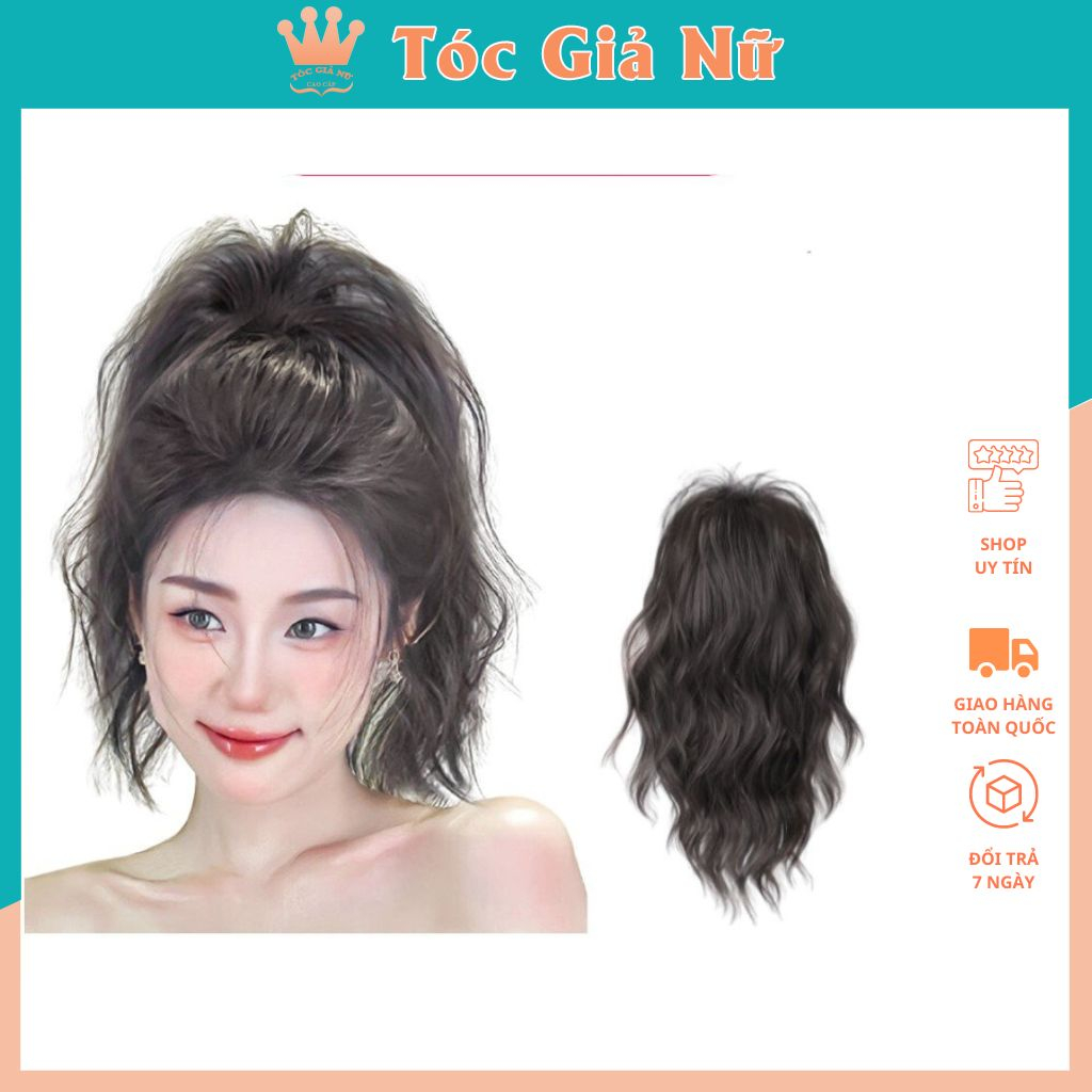 Tóc giả ngoặm nửa đầu siu hót đủ mẫu thẳng xoăn xù