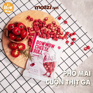 Snack cho chó Phô mai cuộn thịt gà Bowwow 120gr
