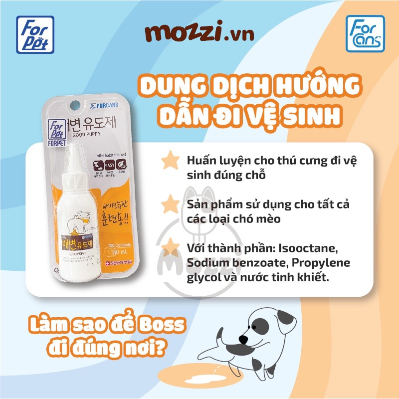 Forcans Dung dịch hướng dẫn đi vệ sinh đúng chỗ Hàn Quốc 80ml cho chó mèo