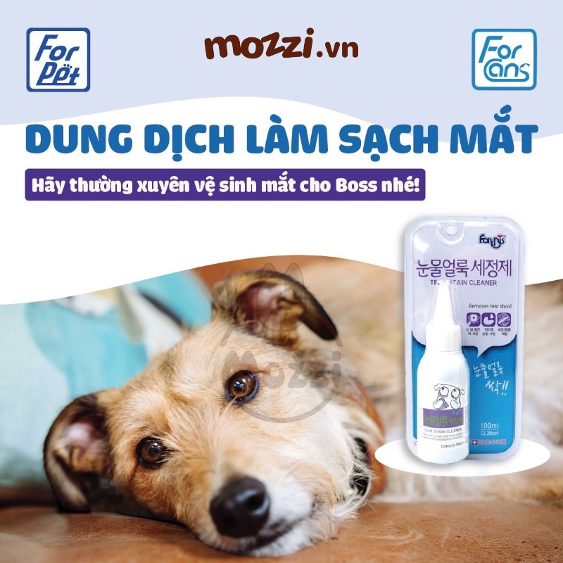 Forcans Dung dịch làm sạch mắt Hàn Quốc 100ml cho chó mèo